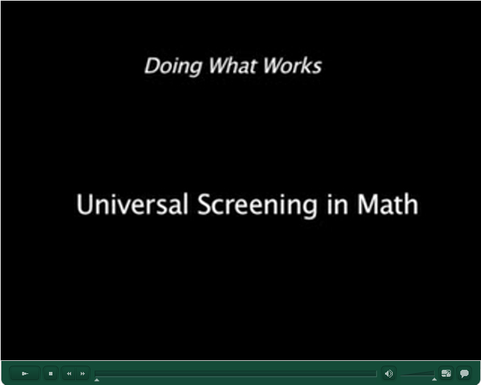 Universal Screening in Math